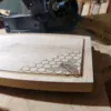Maple cutting board with honeycomb bee design