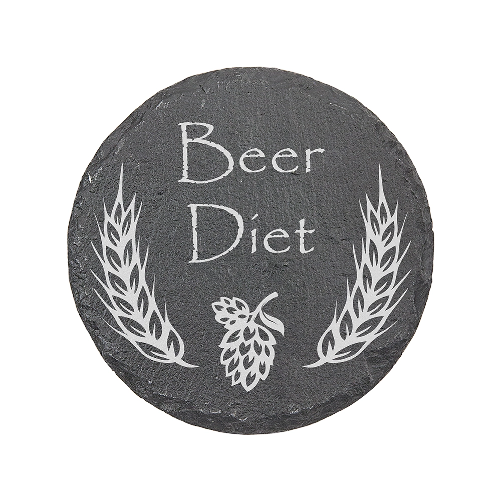 Round Slate Coasters - beer-diet