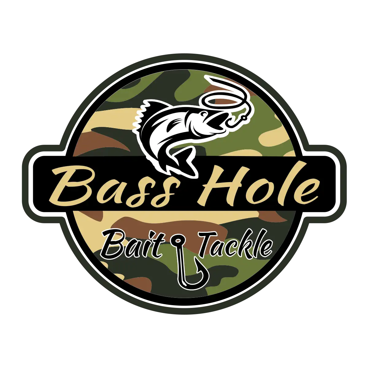 Bass Hole (Green Camo) Hat Design