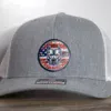 Left Lane Performance American Flag design Richardson 112 grey and white close view